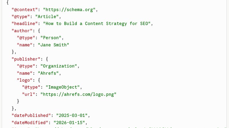 Example of Article schema in JSON-LD